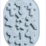 Multi Size Cross Silicone Mold Tray for Fondant, Chocolate, Candy, Resin, Soap & Religious Cake Decorating Crafts
