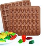 Mini Skull 40 Cavity Silicone Mold Tray for Halloween Gummy Candy, Chocolate, Jelly, Ice Cubes, Wax Melts & Resin Crafts
