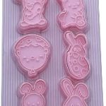 6 Pcs 3D Easter Biscuit and Cookie Mold Stamp Set – Cute Plastic Bunny, Chick and Easter Egg Embossed Cutters for Fondant, Sugar Cookies and Chocolate, Spring Party and Kids Baking, Food-Grade, Easy-Release and Reusable Baking Molds