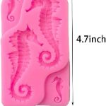 Seahorse Ocean Theme 3D Silicone Fondant Mold with Multiple Detailed Sea Horse Cavities for Under the Sea Cake Decorating, Cupcake Toppers, Chocolate, Candy, Soap, Wax & Resin Crafts