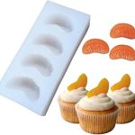 4 Cavity Orange / Tangerine Slice Silicone Mold for Realistic Fruit Segment Cupcake Toppers, Chocolate, Candy, Jelly, Soap, Wax Melts & Resin Crafts