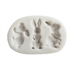 3 Cavity Rabbit Bunny Trio Silicone Fondant Mold with Different Poses for Easter Cake Decorating, Cupcake Toppers, Chocolate, Candy, Soap, Wax Melts & Resin Crafts