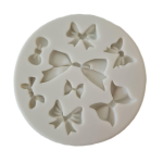 Round Multi Size Ribbon Bow 9 Cavity Silicone Fondant Mold with Assorted Cute Bowknots for Girly Theme Cake Decorating, Cupcake Toppers, Chocolate, Candy, Soap, Wax Melts & Resin Crafts