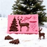 Christmas Variety Deer, Christmas Tree, Snowflake and Icicle 3D Silicone Fondant Mold for Winter Wonderland Theme Cake Decorating, Cupcake Toppers, Chocolate, Candy, Soap, Wax Melts & Resin Crafts