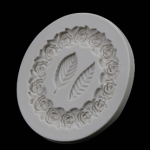 Round Rose Wreath Frame with Leaves 3D Silicone Fondant Mold for Floral Cake Decorating, Cupcake Toppers, Chocolate, Candy, Soap, Wax Melts & Resin Crafts