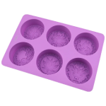 6 Cavity Round flower butterfly silicone mold