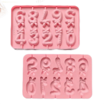 Bunny Ears Numbers 0–9 Lollipop Silicone Mold Tray for Chocolate, Candy, Jelly, Ice Pops, Wax Melts & Birthday Candle Making